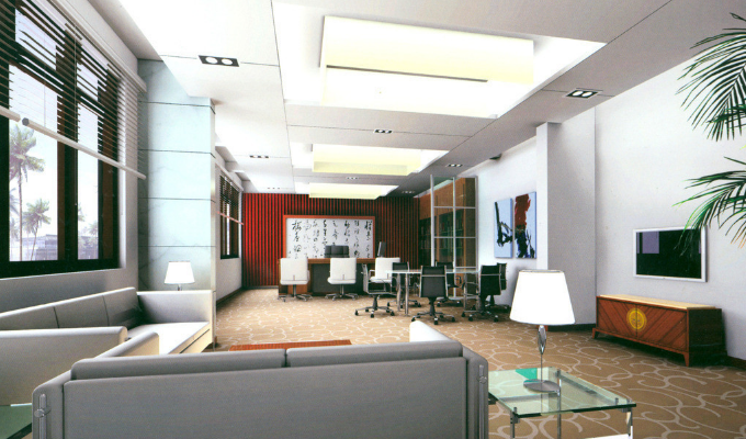 彩繪玻璃吊頂：上海辦公室裝修設計的優(yōu)雅之選